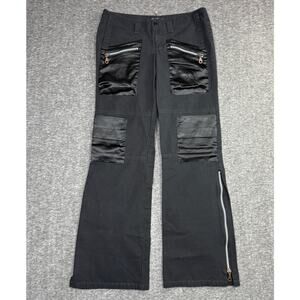 VTG y2k Lei utility goth grunge low-rise flare cargo pants with zippers Size 3